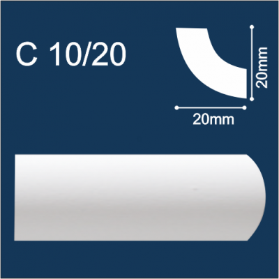Solid C10/20 белый (2м/20/20 мм) Плинтус потолочный экструд./ 200 шт.