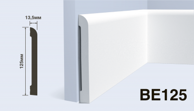 Плинтус BE125 ПОЛИСТИРОЛ HI WOOD 125мм х 13,5мм х 2,0м. (11 шт.)