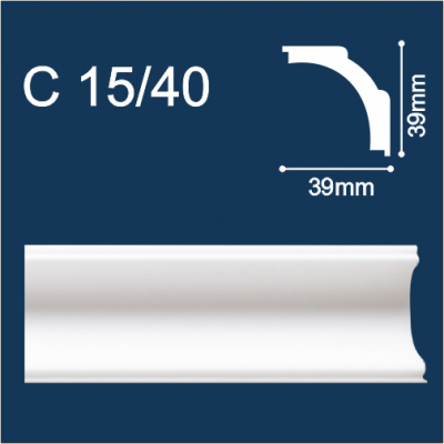 Solid C15/40 белый (2м/39/39мм) Плинтус потолочный экструд./95 шт.