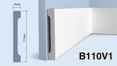 Плинтус B110V1 ПОЛИСТИРОЛ HI WOOD 110мм х 16мм х 2,0м/13шт