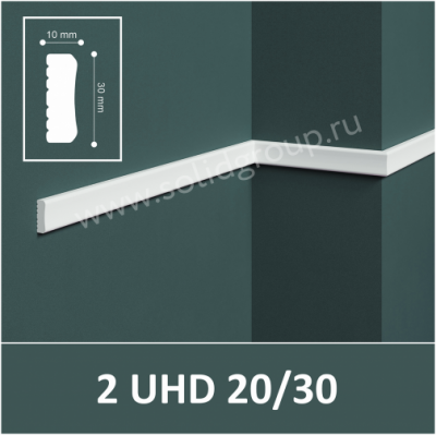 2 UHD 20/30 2 UHD 20/30 2м Молдинг настенно-потолочный из полимера ультравысокой плотности  Белый (40шт.)